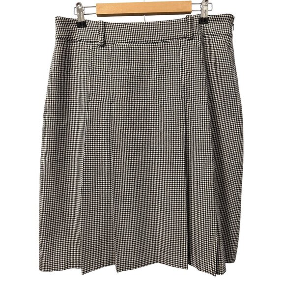 Jones New York Signature Wool Blend Houndstooth Pleated Skirt Size 12 Black & Wh - Picture 11 of 12
